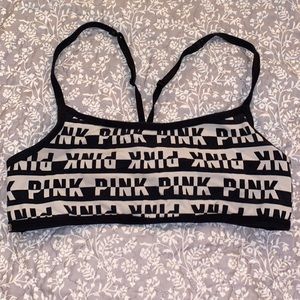 PINK strappy back sports bra/ non-padded